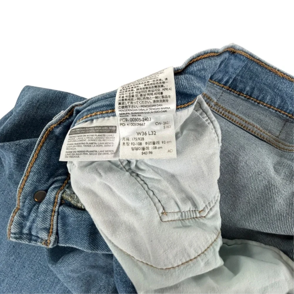 Levis 505 Regular Fit Jeans Mens 36x32 Medium Wash Blue Straight Leg Denim